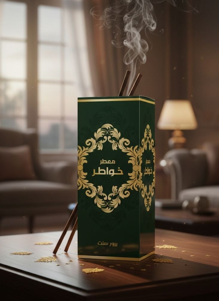 Premium Khawatir Reed Diffuser Air Freshener – Decorative Home Fragrance with Sticks, Dark Green, 1 Set - Image 2